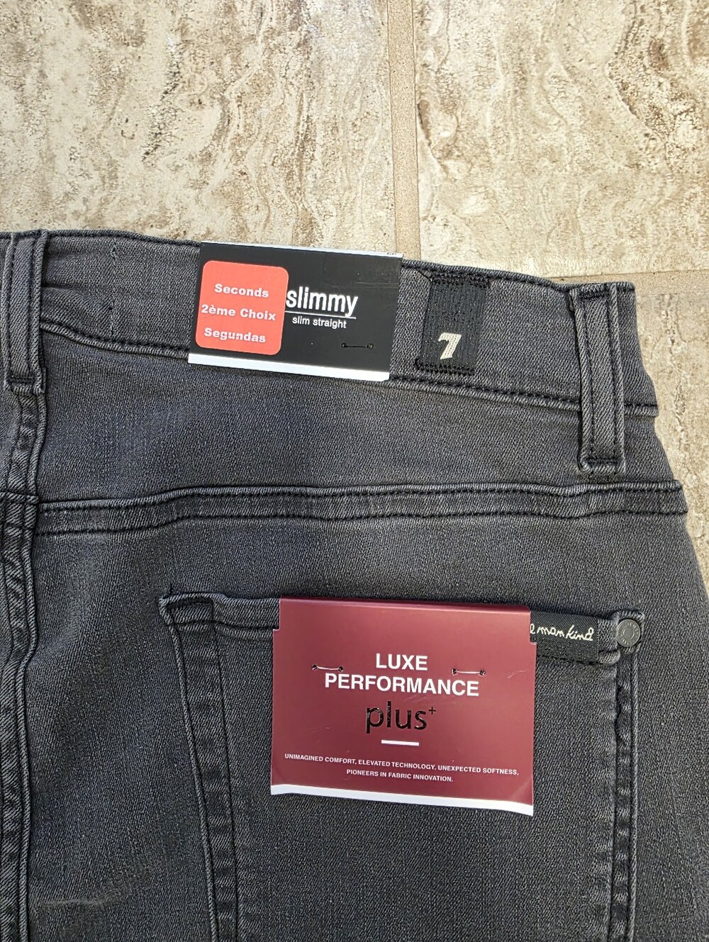 7 For All Mankind Mens Slim Straight Luxe Performance Slimmy Plus Size 33 X 35 - Picture 14 of 15